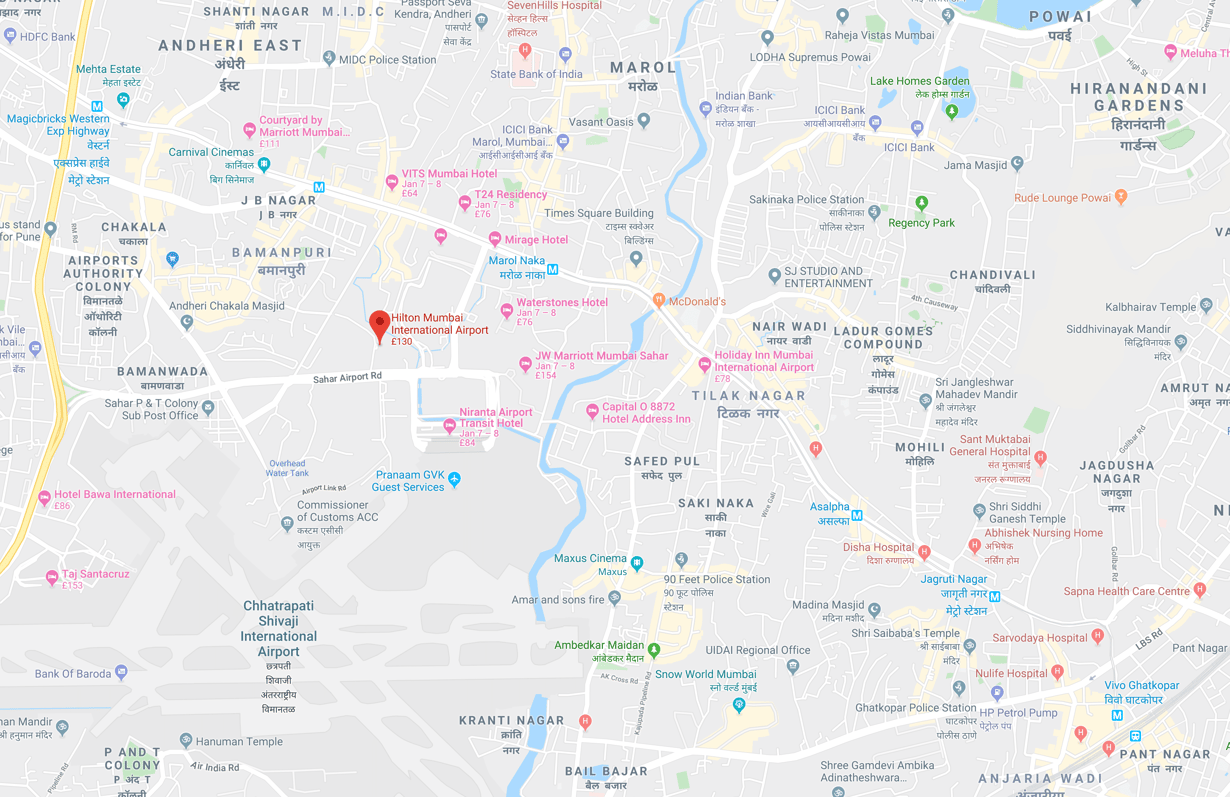 Hilton Mumbai Map